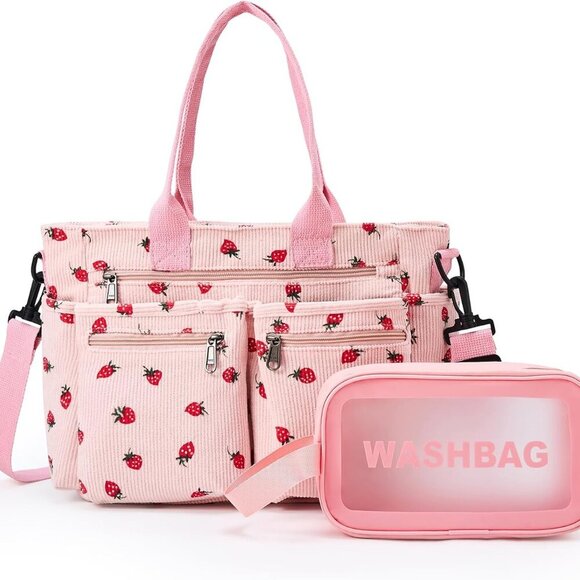 Corduroy Tote Bag for Women, Crossbody Bags, Mutil Pockets Handbag Tote Bag for - Picture 1 of 6